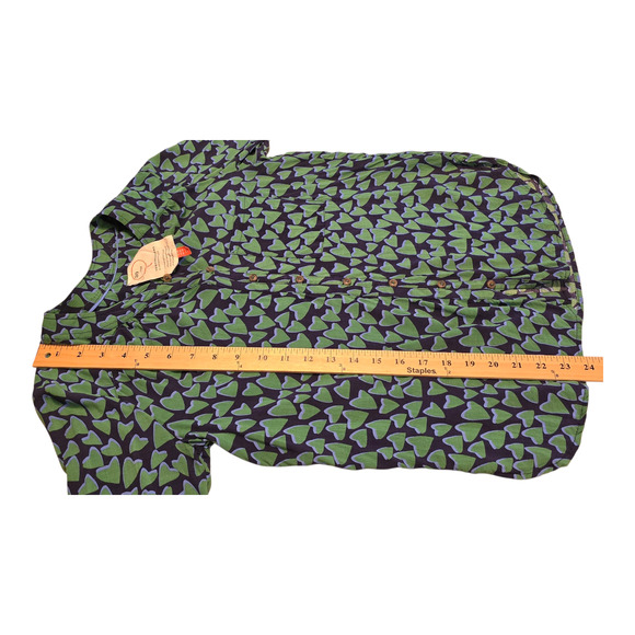 Anthropologie Conversations 30/52 Blouse 4 Heart Print Blue Green Collectible - Picture 11 of 11